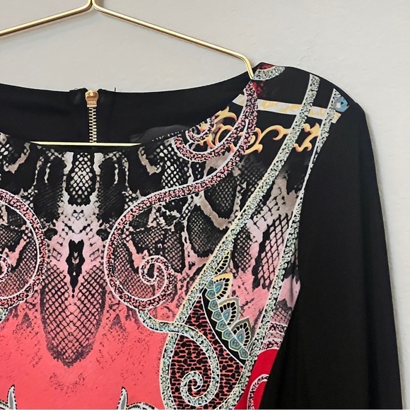 EUC Frank Lyman Design Abstract Stretch Knit Cocktail Dress Size 8 - Picture 7 of 12